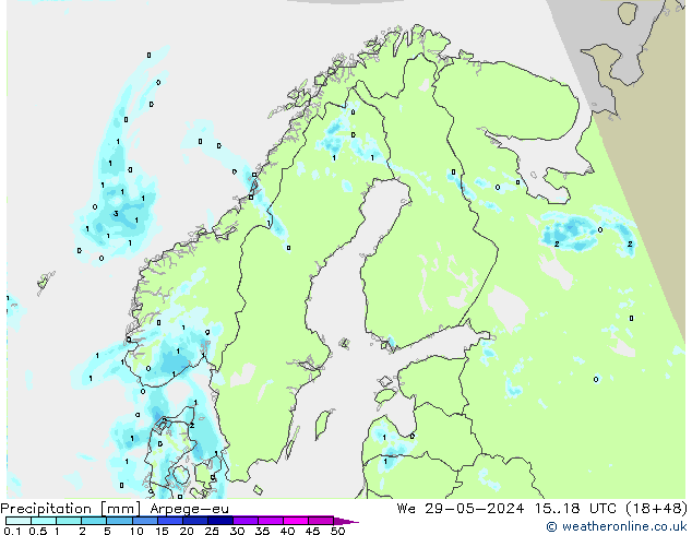 Srážky Arpege-eu St 29.05.2024 18 UTC