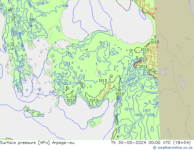 Luchtdruk (Grond) Arpege-eu do 30.05.2024 00 UTC