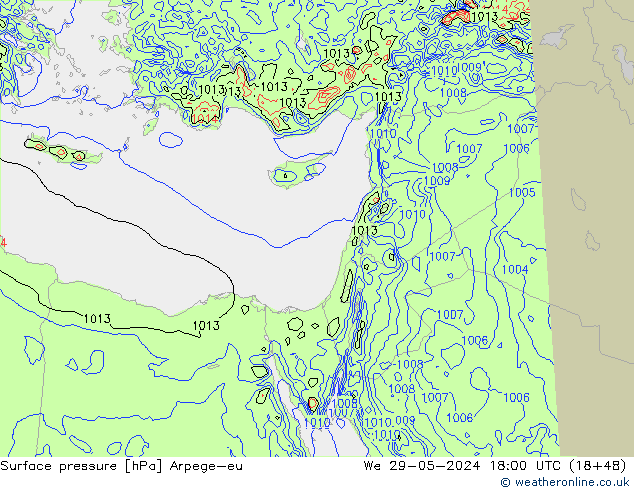 приземное давление Arpege-eu ср 29.05.2024 18 UTC