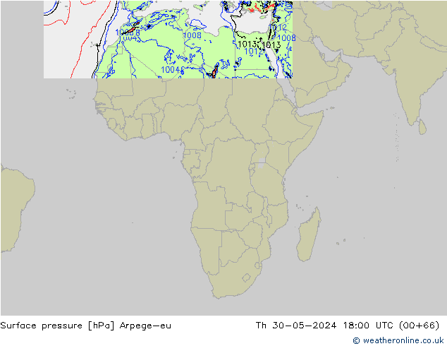 Surface pressure Arpege-eu Th 30.05.2024 18 UTC