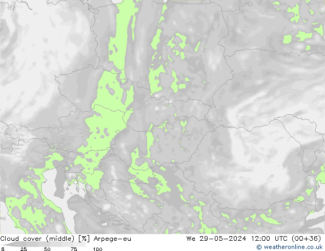 Nubes medias Arpege-eu mié 29.05.2024 12 UTC