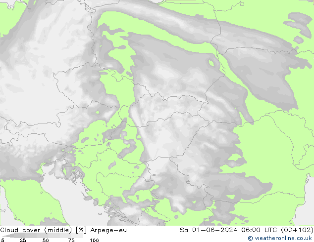 Bewolking (Middelb.) Arpege-eu za 01.06.2024 06 UTC