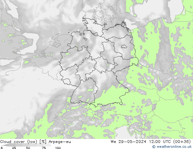 Nubi basse Arpege-eu mer 29.05.2024 12 UTC