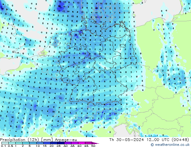 opad (12h) Arpege-eu czw. 30.05.2024 00 UTC