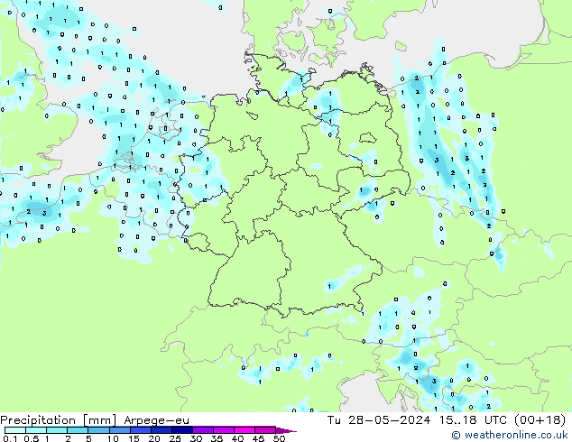 Yağış Arpege-eu Sa 28.05.2024 18 UTC