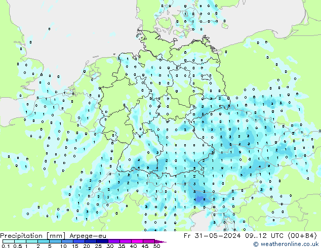 Precipitation Arpege-eu Fr 31.05.2024 12 UTC