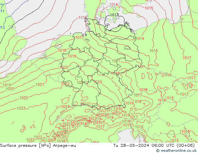 Bodendruck Arpege-eu Di 28.05.2024 06 UTC