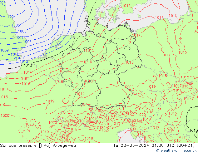ciśnienie Arpege-eu wto. 28.05.2024 21 UTC