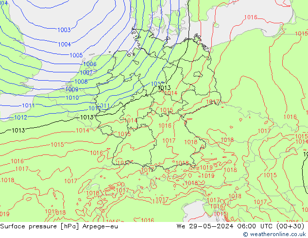 Luchtdruk (Grond) Arpege-eu wo 29.05.2024 06 UTC
