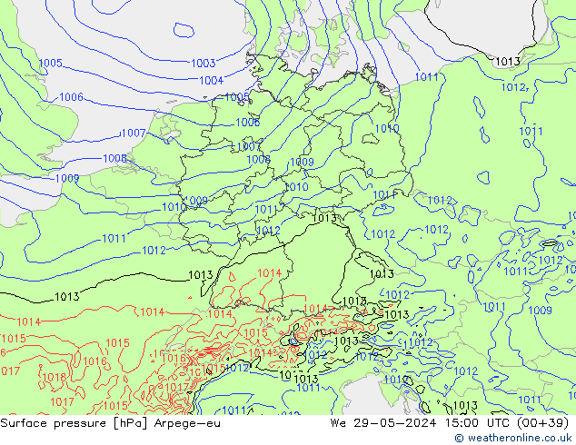 Surface pressure Arpege-eu We 29.05.2024 15 UTC