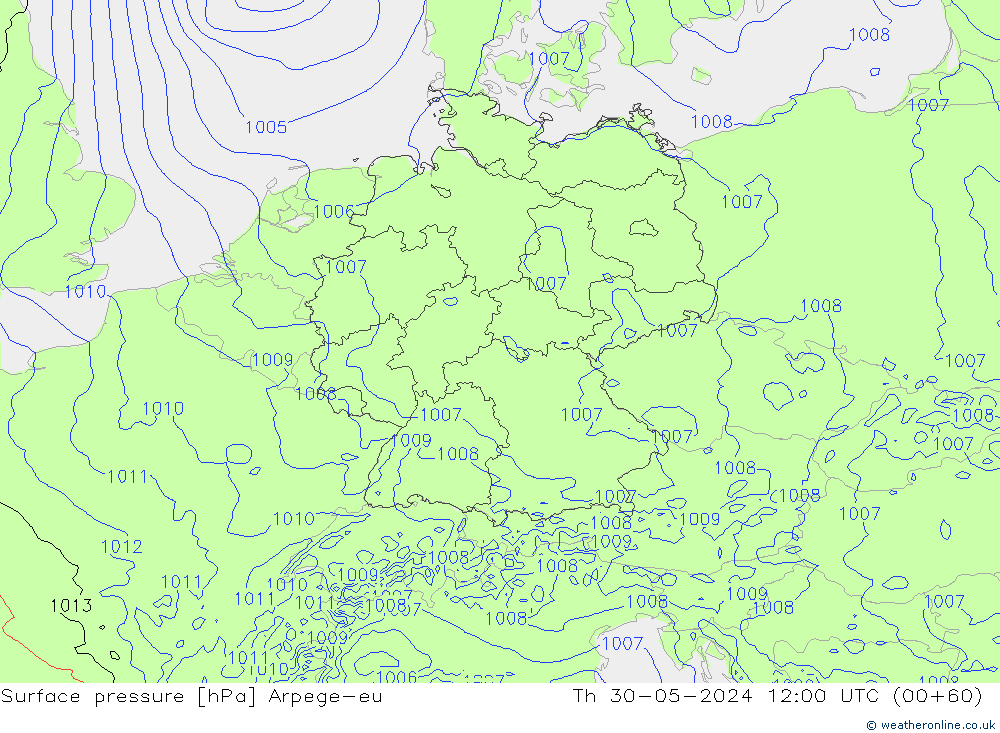 pression de l'air Arpege-eu jeu 30.05.2024 12 UTC