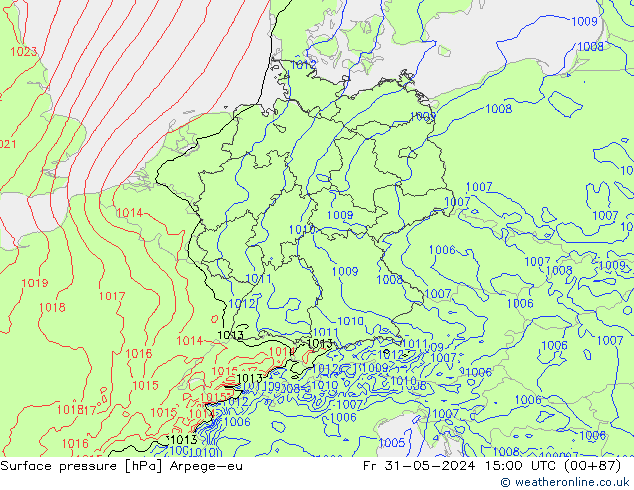 pression de l'air Arpege-eu ven 31.05.2024 15 UTC