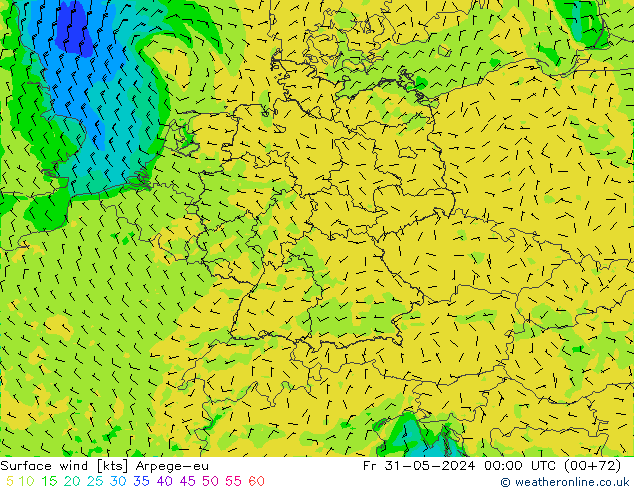  10 m Arpege-eu  31.05.2024 00 UTC