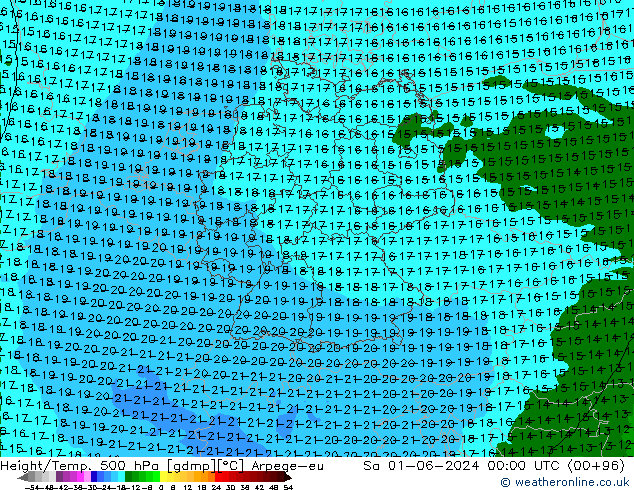 Height/Temp. 500 hPa Arpege-eu So 01.06.2024 00 UTC