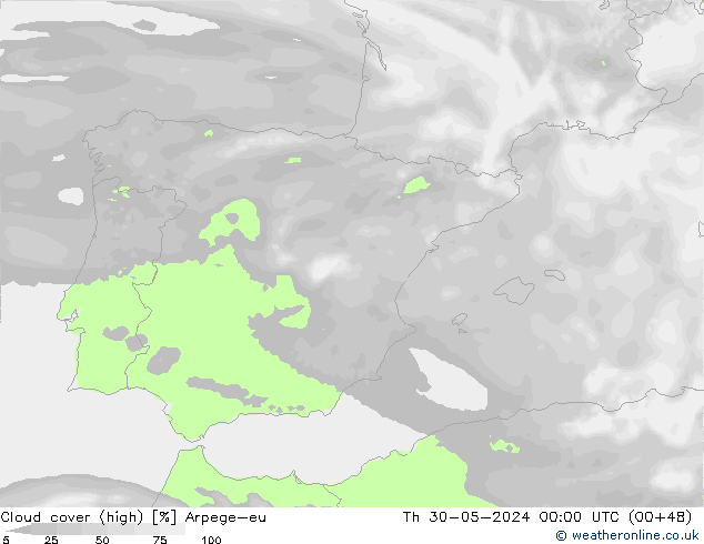 облака (средний) Arpege-eu чт 30.05.2024 00 UTC