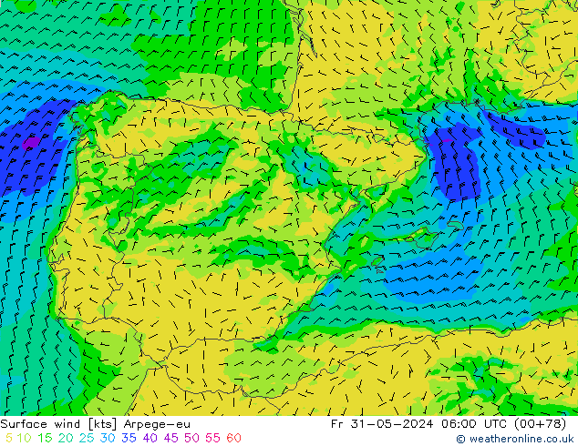 Bodenwind Arpege-eu Fr 31.05.2024 06 UTC