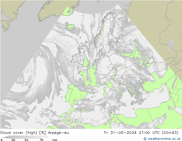 Bewolking (Hoog) Arpege-eu vr 31.05.2024 21 UTC