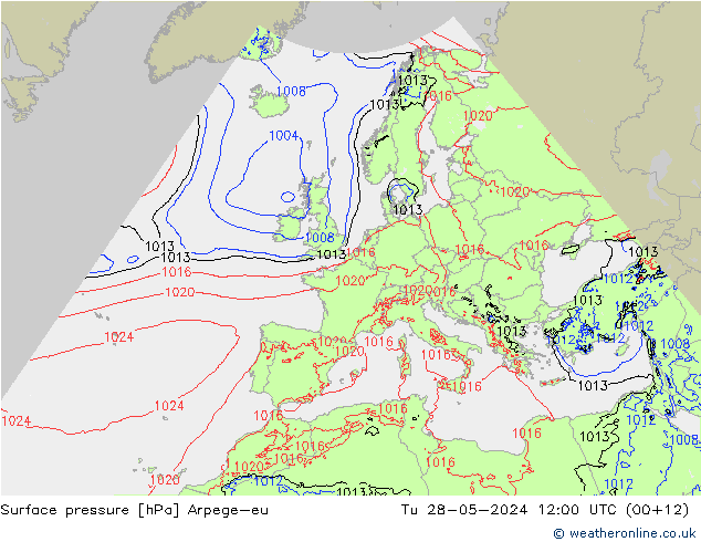 Bodendruck Arpege-eu Di 28.05.2024 12 UTC