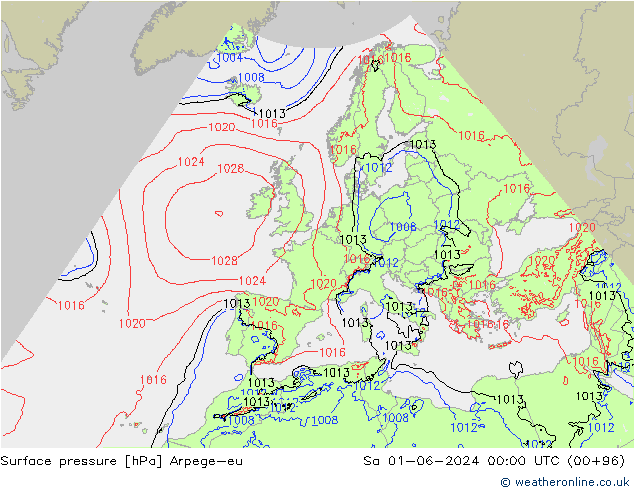 ciśnienie Arpege-eu so. 01.06.2024 00 UTC