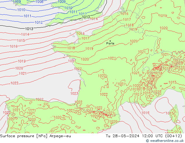 Bodendruck Arpege-eu Di 28.05.2024 12 UTC