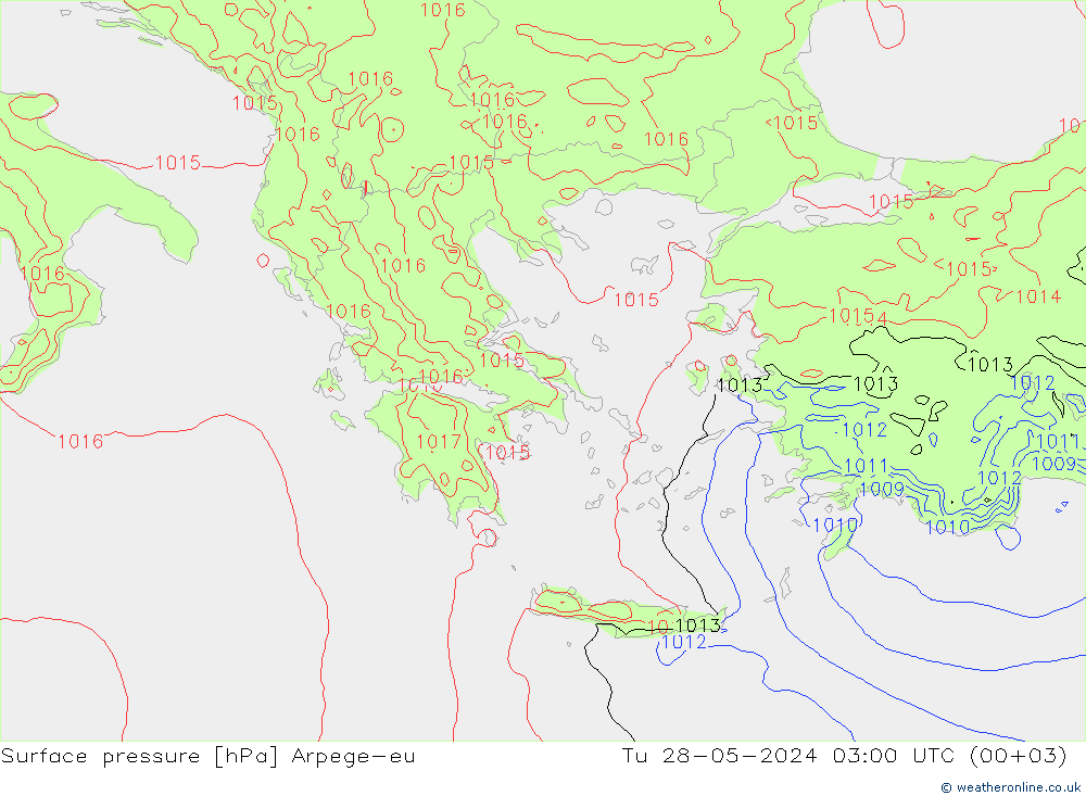 pression de l'air Arpege-eu mar 28.05.2024 03 UTC
