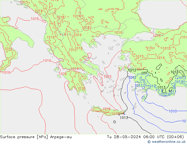 Bodendruck Arpege-eu Di 28.05.2024 06 UTC