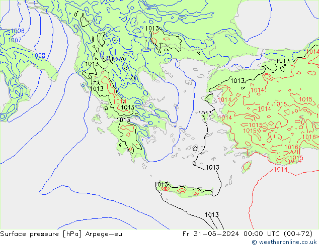 приземное давление Arpege-eu пт 31.05.2024 00 UTC