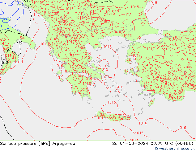 pression de l'air Arpege-eu sam 01.06.2024 00 UTC