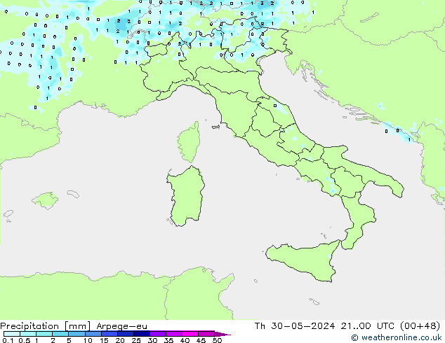 Precipitation Arpege-eu Th 30.05.2024 00 UTC