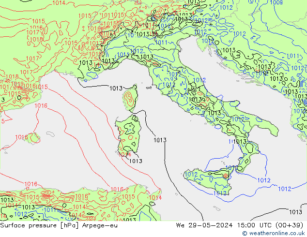 ciśnienie Arpege-eu śro. 29.05.2024 15 UTC