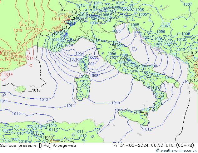 Bodendruck Arpege-eu Fr 31.05.2024 06 UTC