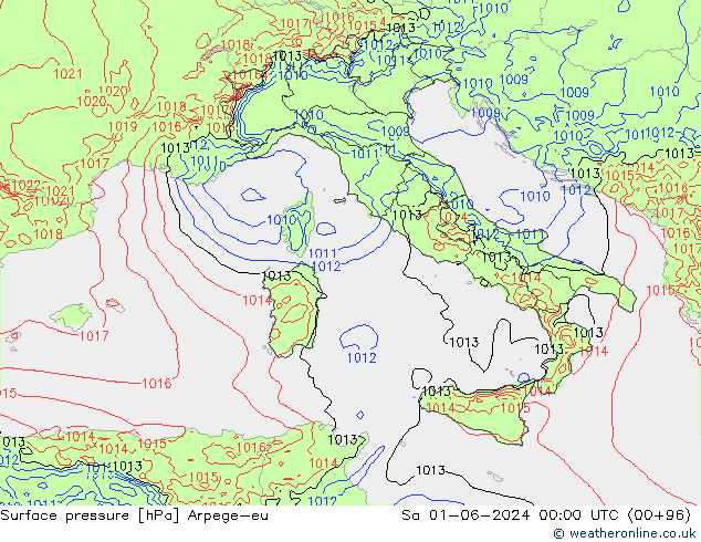 pressão do solo Arpege-eu Sáb 01.06.2024 00 UTC