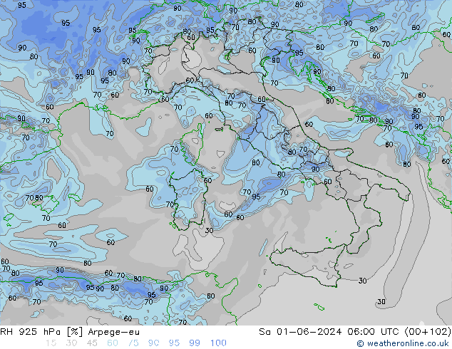 RV 925 hPa Arpege-eu za 01.06.2024 06 UTC