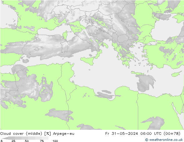 Bewolking (Middelb.) Arpege-eu vr 31.05.2024 06 UTC