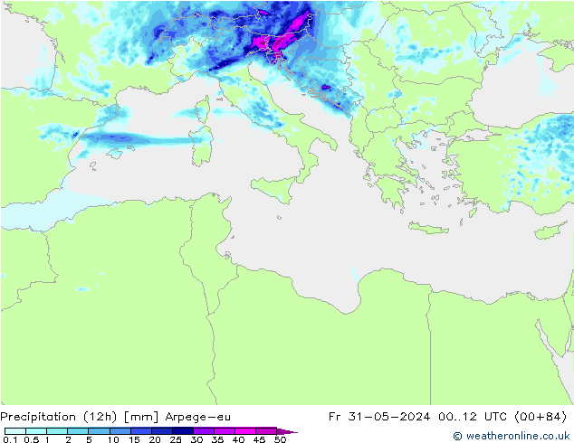 Nied. akkumuliert (12Std) Arpege-eu Fr 31.05.2024 12 UTC