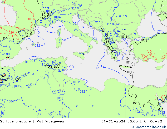 pression de l'air Arpege-eu ven 31.05.2024 00 UTC