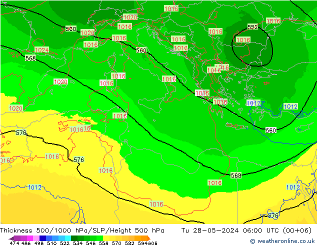 Thck 500-1000hPa Arpege-eu wto. 28.05.2024 06 UTC