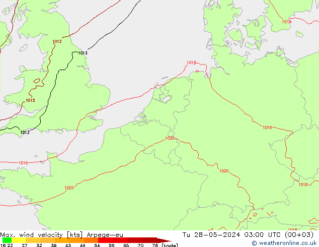Windböen Arpege-eu Di 28.05.2024 03 UTC