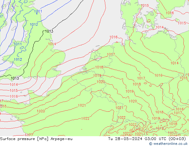 pression de l'air Arpege-eu mar 28.05.2024 03 UTC