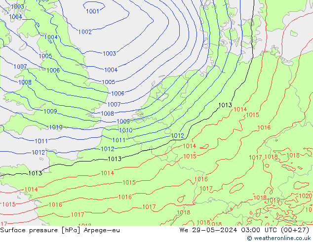 ciśnienie Arpege-eu śro. 29.05.2024 03 UTC