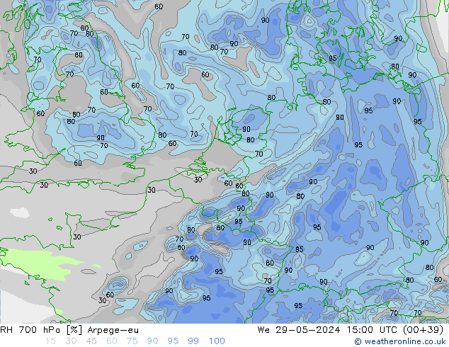 RV 700 hPa Arpege-eu wo 29.05.2024 15 UTC