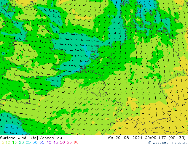 Bodenwind Arpege-eu Mi 29.05.2024 09 UTC