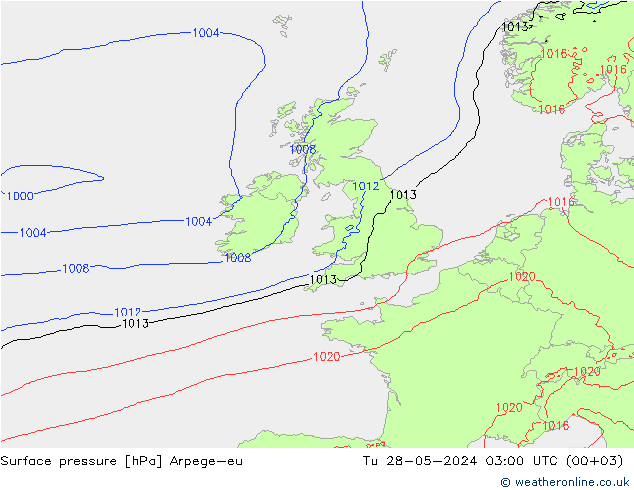 Bodendruck Arpege-eu Di 28.05.2024 03 UTC