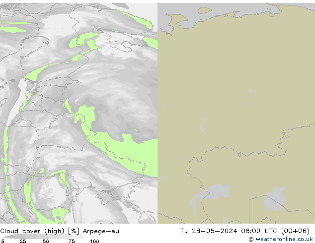 Bewolking (Hoog) Arpege-eu di 28.05.2024 06 UTC