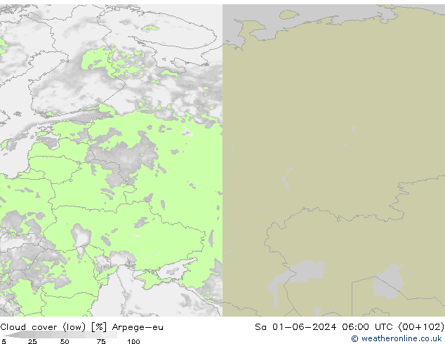 Bulutlar (düşük) Arpege-eu Cts 01.06.2024 06 UTC