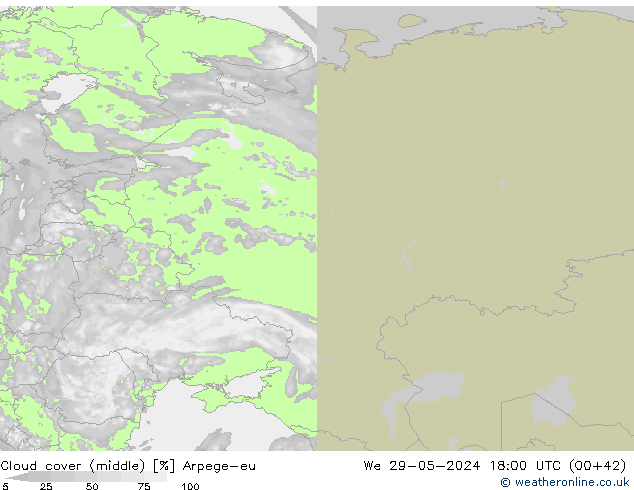 Nubes medias Arpege-eu mié 29.05.2024 18 UTC