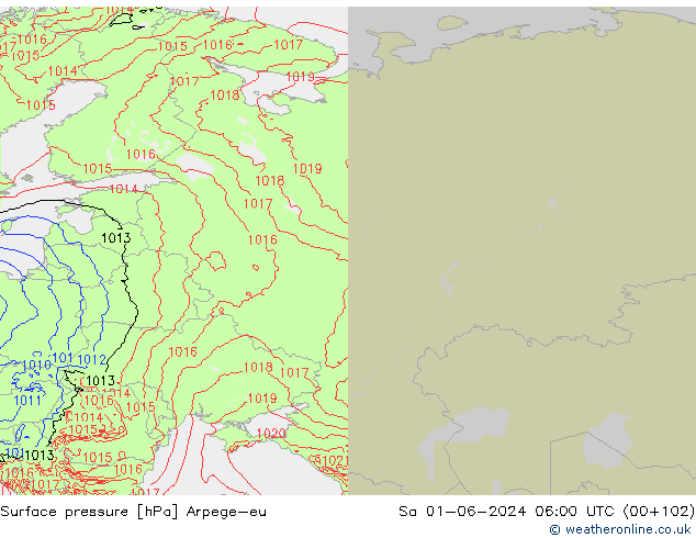 Luchtdruk (Grond) Arpege-eu za 01.06.2024 06 UTC