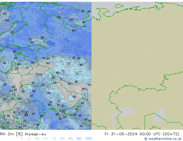 RH 2m Arpege-eu пт 31.05.2024 00 UTC
