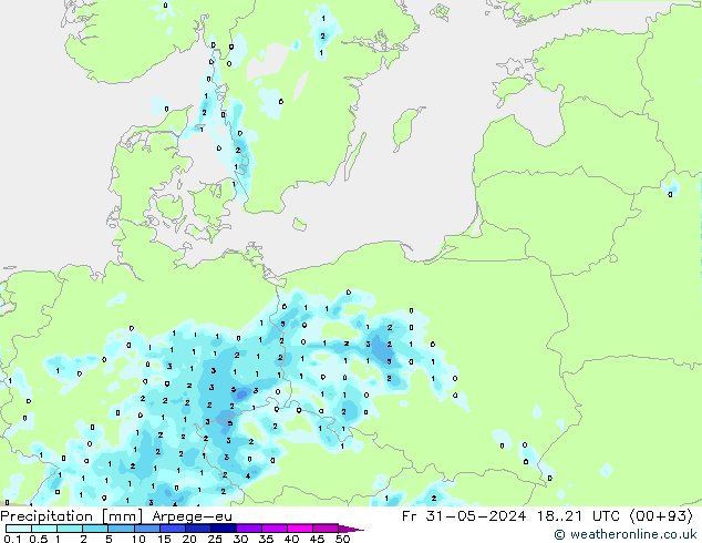 Precipitation Arpege-eu Fr 31.05.2024 21 UTC