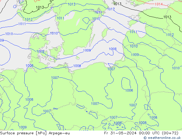 Yer basıncı Arpege-eu Cu 31.05.2024 00 UTC
